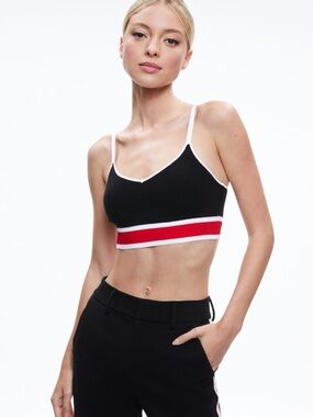 Alice + Olivia Wool Blend Colorblock Crop Top M $250